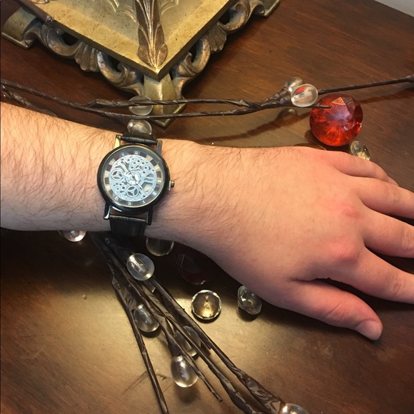 Men's Steampunk Stainless Steel Quartz Wrist Watch - Picture 2 of 8